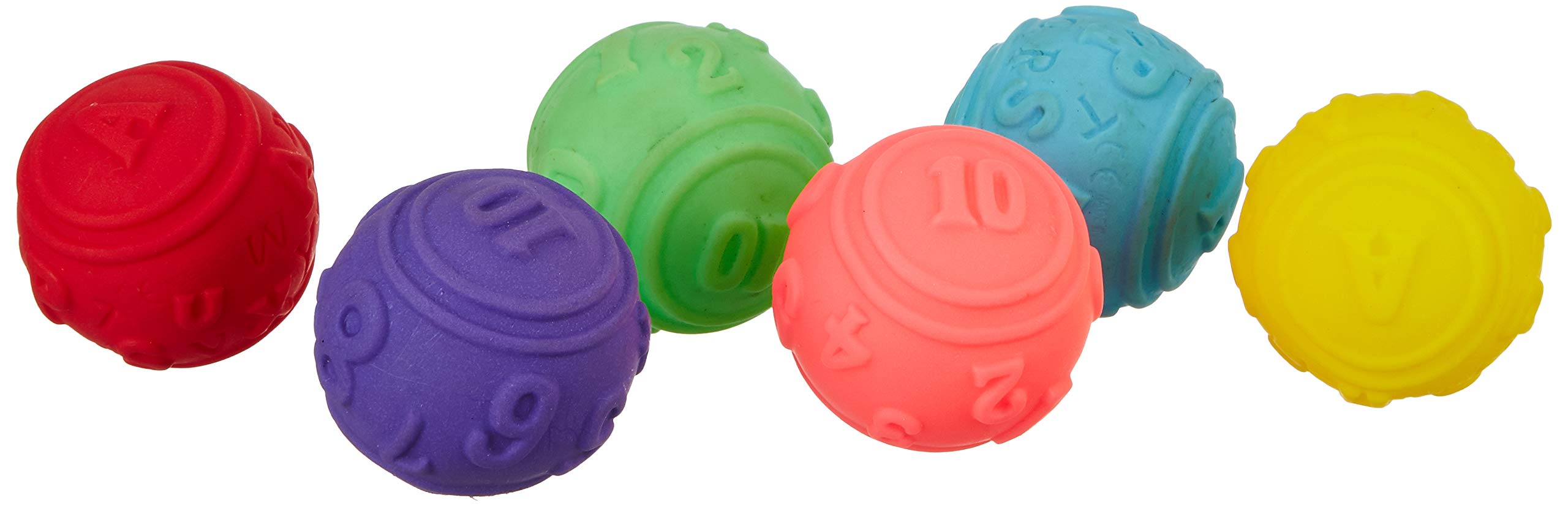 Ratna's Squeezy Toys ABC 123 Ball 6 pcs Pack for Infants. The Sweet Musical Sound of The Squeezy Toy Makes Kids Happy and Makes Their Childhood Fun Filled