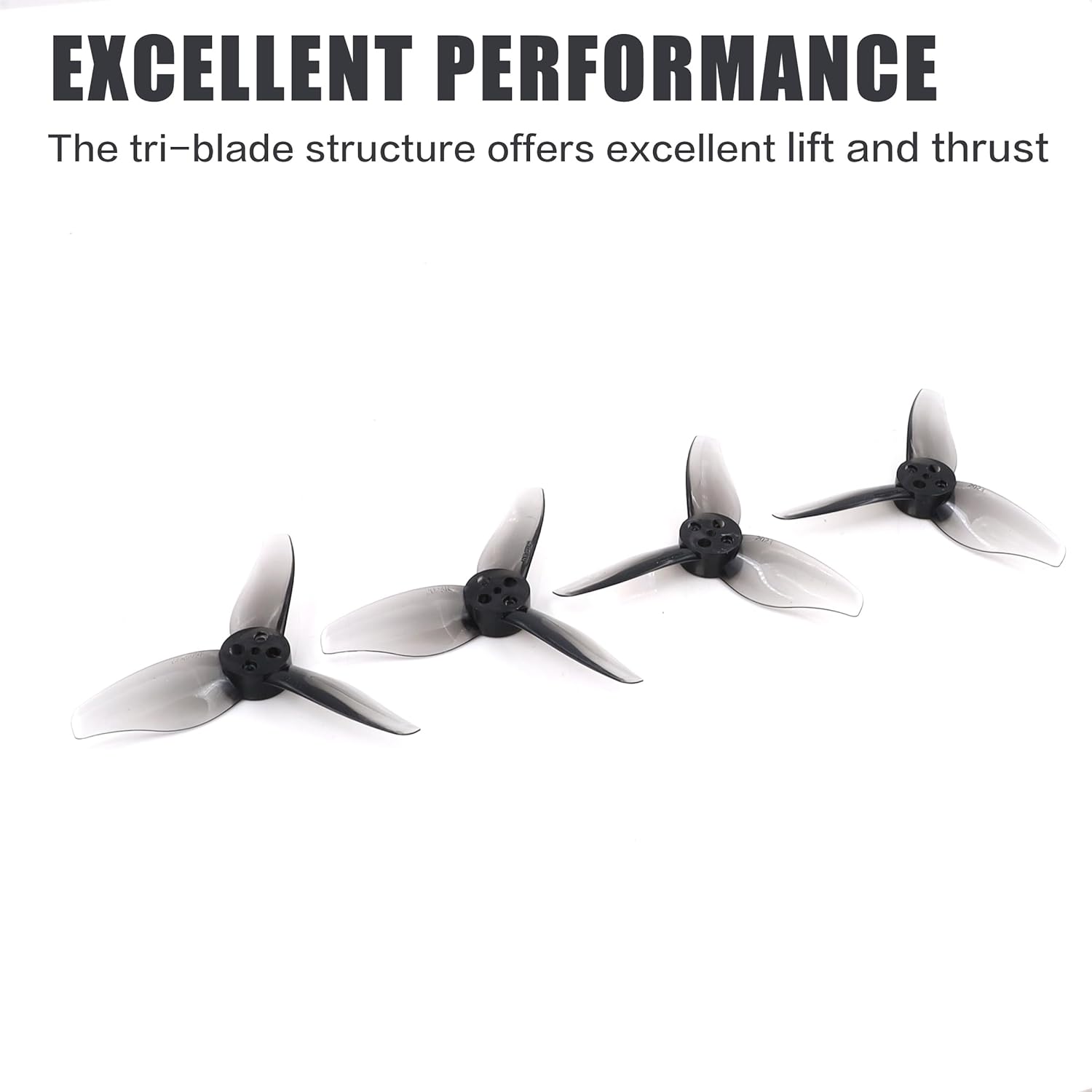 16pcs Gemfan Hurricane 2023 3-Blade Propeller 2 Inch 3 Holes Props 1105-1108 Motor for Toothpick RC Drone FPV Racing(8CW 8CCW)