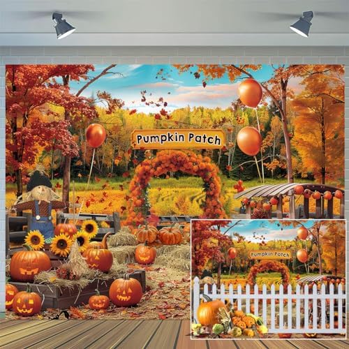 Amazon.com : 10x8ft Fall Autumn Hallowmas Backdrop Pumpkin Harvest ...