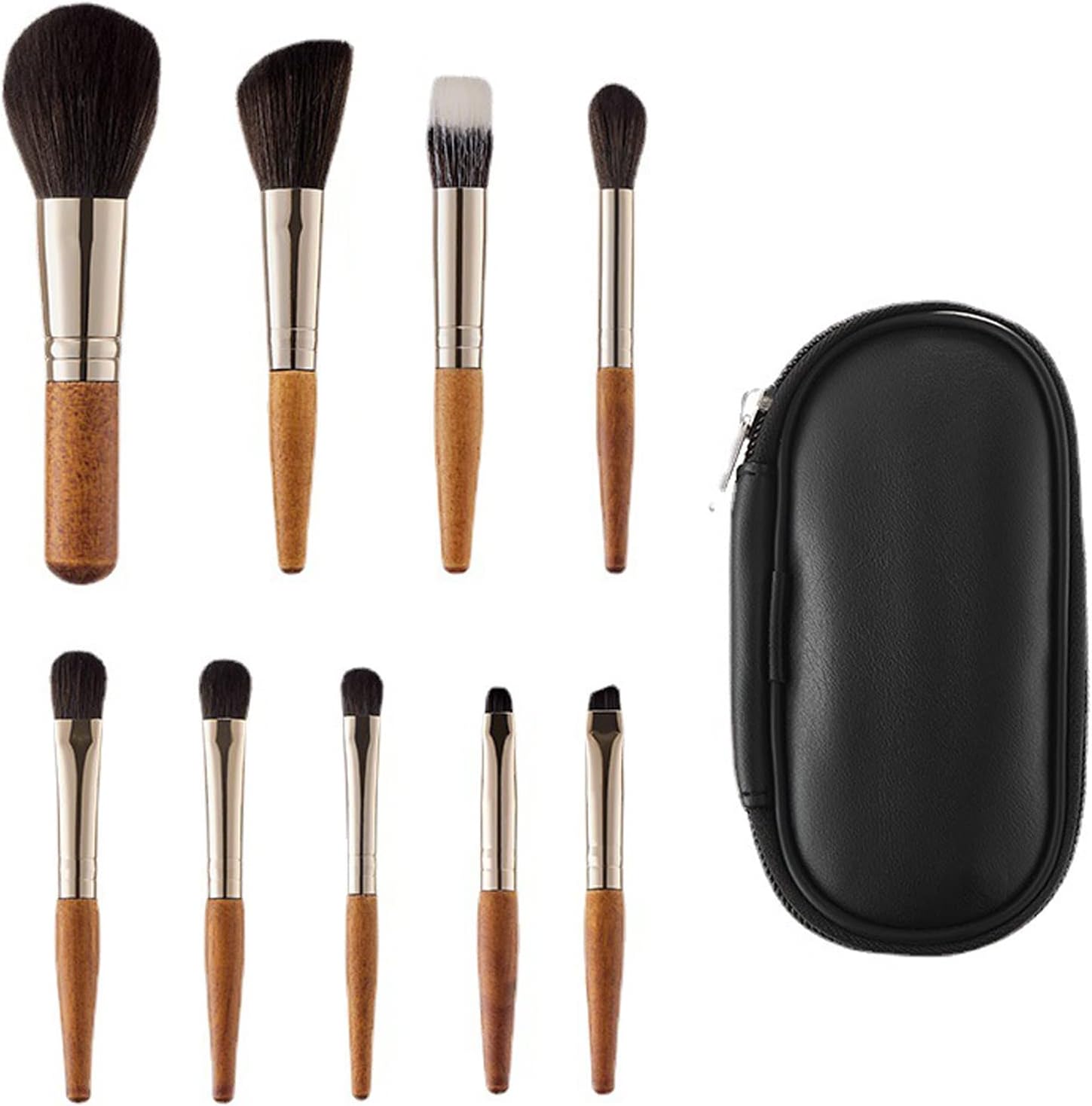 9Pcs Cosmetic Brushes Kit Travel Make Brush with Makeup Brushes Bag