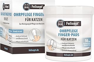 Felisept Ear Care Finger Pads for Cats Pack of 50 - Care and Hygiene for Cat Ears - Finger Cots for Practical and Intuitive Cleaning - Ear Cleaner for Cats, Ear Mites Cat - Cat Care product image