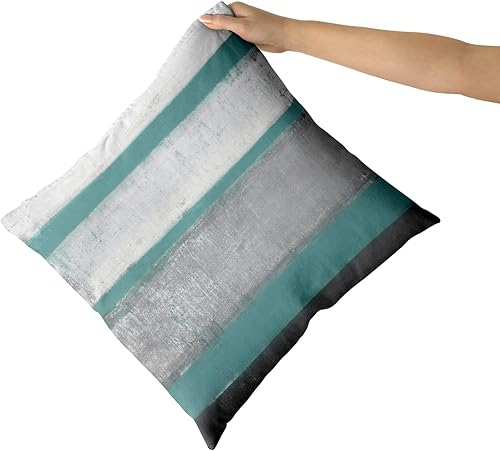 Miniatura 3 de Juego de 2 fundas de almohada de color marrón claro oscuro de 18 x 18 pulgadas arte abstracto moderno marrón azul y gris fundas de almohada