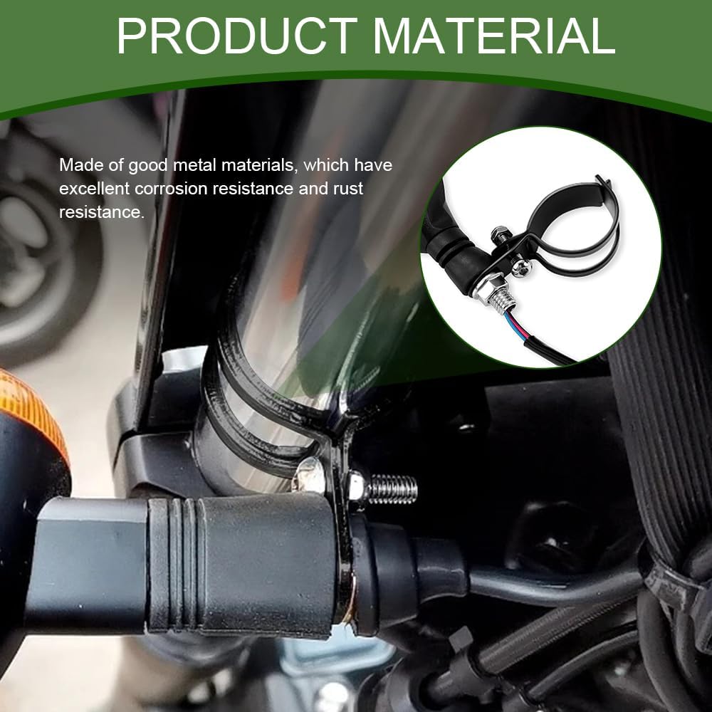 4PCS Motorbike Turn Signal Mount Bracket, Motorcycle Fork Light Mount Clamp, Metal Motorcycle Modified Turn Signal Light Indicator Mount, Spotlight Mount Bracket Extension Tube Clamp for Cars