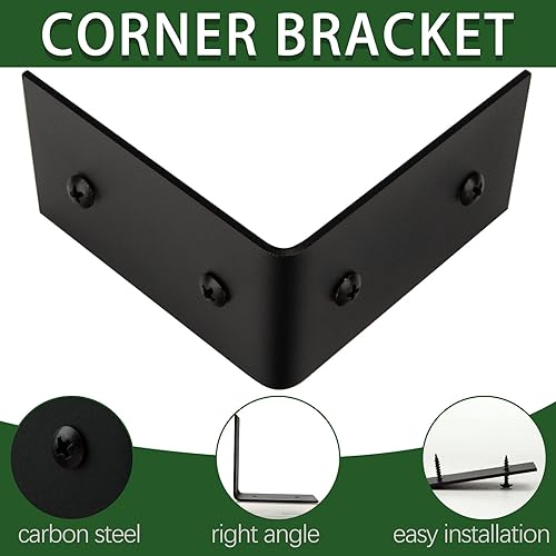 Miniatura 3 de Soportes de esquina de metal para mesa de madera decorativa de 3.3 pulgadas, protectores de esquina negros mate para tocador de madera industrial