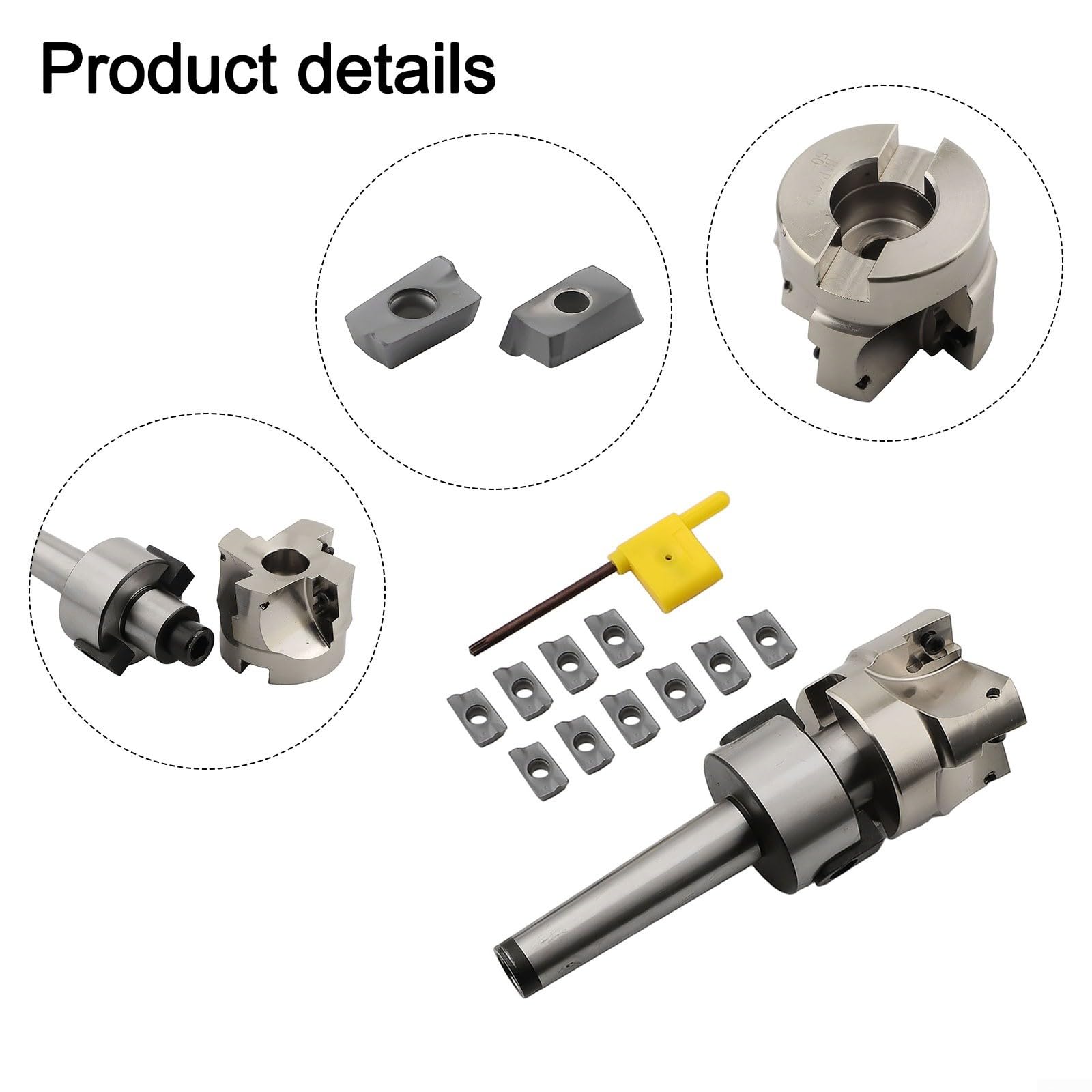 Fraise à surfacer MT2 M10 Tige 400R 50 mm Inserts en carbure APMT1604 pour machine CNC Traitement des métaux Support d'outils