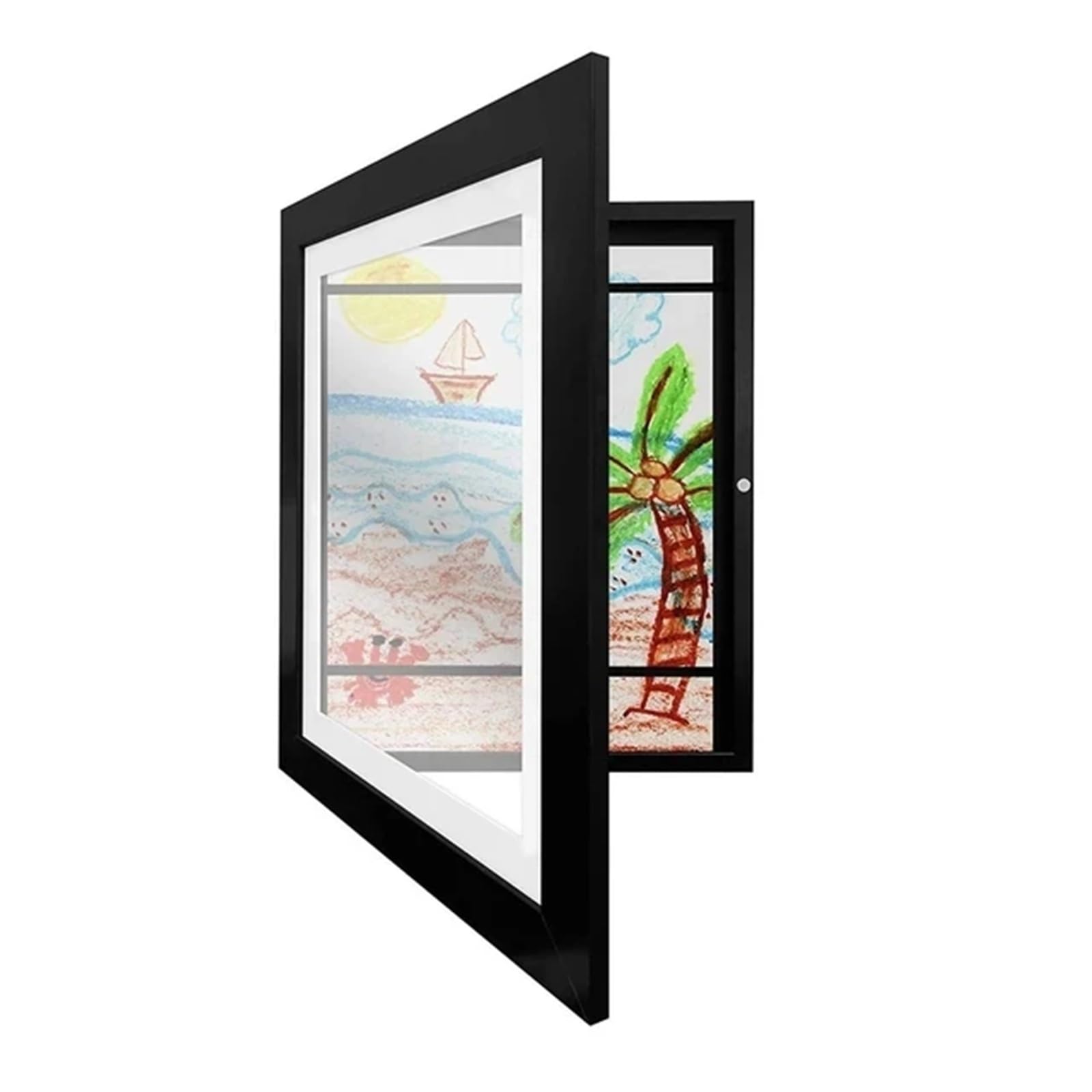Cadre photo mural magnétique en bois noir pour affiches et peintures