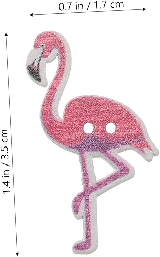 Miniatura 6 de EXCEART Botones de madera Decoración de madera Adornos de álbum de recortes Flamingo Flatback Botones de dibujos animados DIY Botón de álbum de