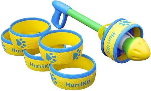 HurriK9 Flying Ring Launcher Dog Exerciser Starter Pack | Quickly Exercises Your Dog | Includes Launcher Starter Pack & 6 EVA Foam Rings