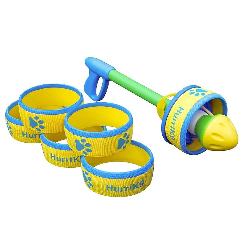 Lançador de Anéis para Exercícios de Cães HurriK9 com 6 Anéis de Espuma EVA Classic