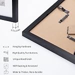 Axeman 5x7 Picture Frame - Solid Oak Wood 5''x7'' Frame With Mat For 4x6 | 5 x 7 Photo Frame Wood Picture Frame 5 By 7 Hanging Hardware Included, Black