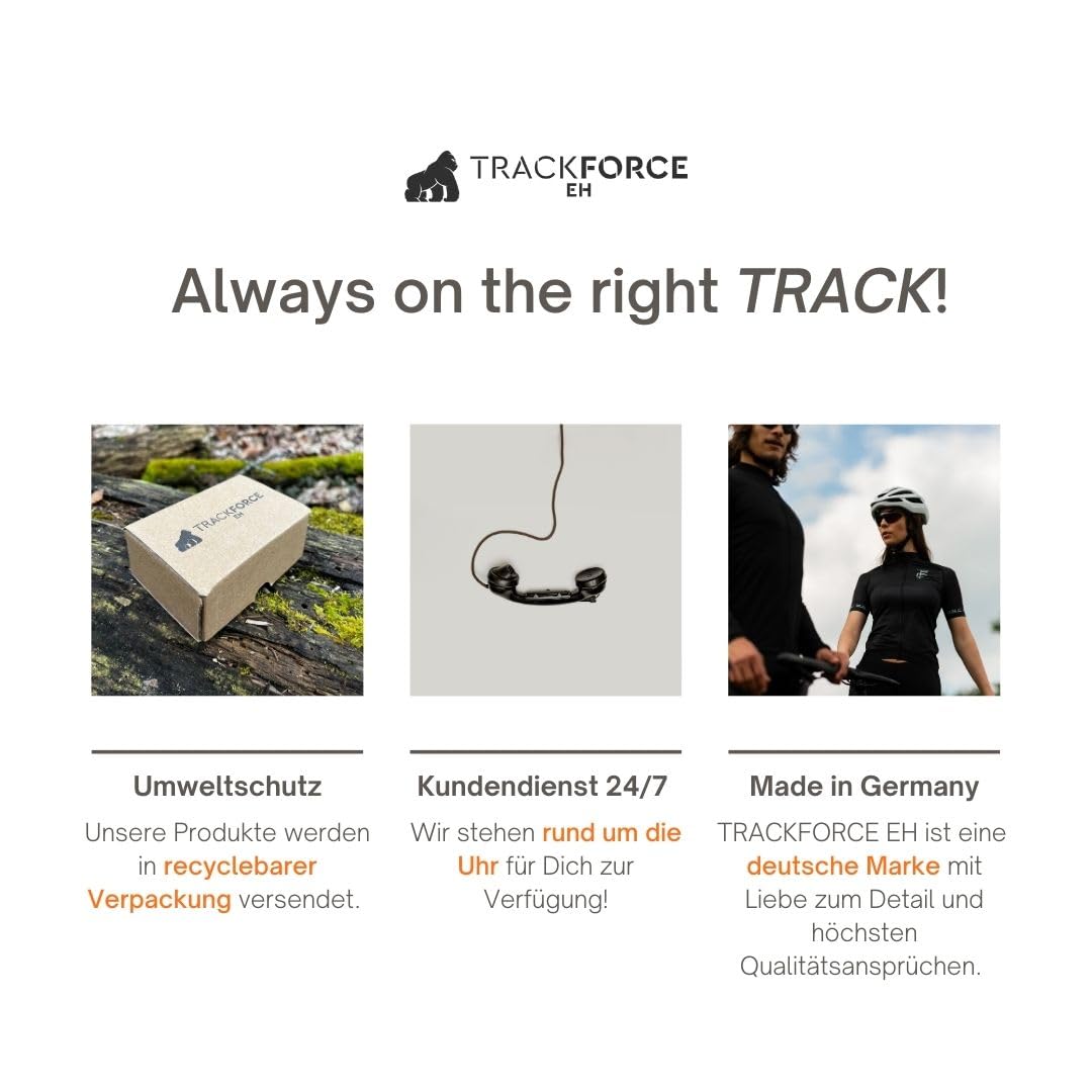 TRACKFORCE - 360° Universelle Handyhalterung mit Vibrationsdämpfer - für Motorrad, Fahrrad & E-Scooter - Inkl. Back Attachment - Einfach & Schnell Montiert - Passend für jeden Lenkertyp
