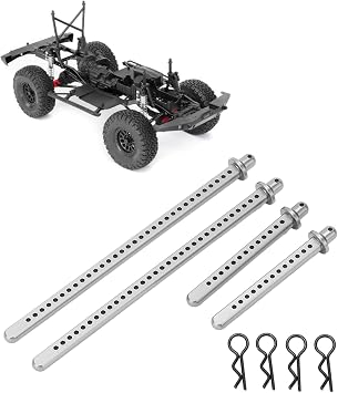 4Pcs Aluminum Body Post Mounts,Rc Body Mounts, Front Rear Extended Body Post Mount Shell for Axial Scx10 90046 1/10