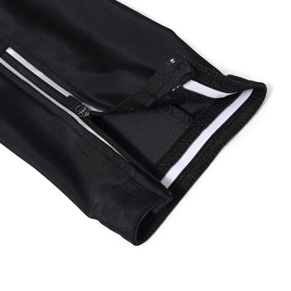 Radtrikot Set Herren Fahrradtrikot, Langarm Set mit 20D-Gel-gepolsterten Langarm Trägerhose Radhose, Atmungsaktiv Elastische Schnell Trocknend Fahrradbekleidung Set für Radfahren MTB
