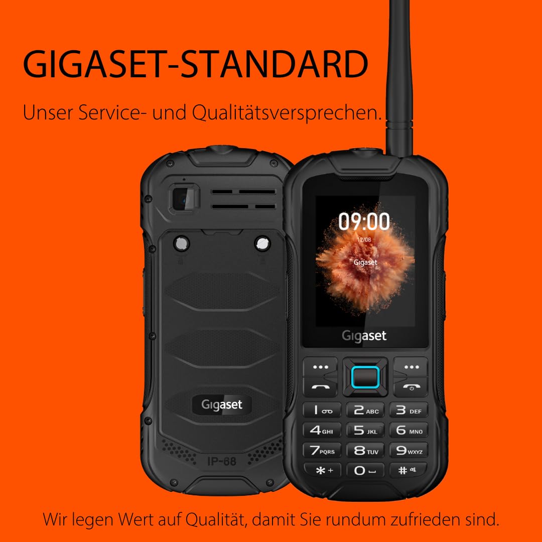 Gigaset GLX8 ACTIVE – Robustes 4G-Outdoor-Tastenhandy mit Walkie-Talkie-Funktion – Staub- & wasserdicht IP68 Schutzklasse – Dual SIM – ohne Vertrag – 2,4 Zoll LCD-Display, Schwarz/Petrol
