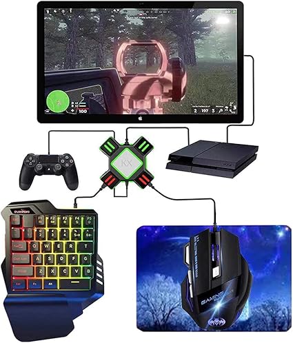Amazon Co Jp Soink 片手キーボード マウス コンバーター マウスパッド４点セット Switch キーボードマウス フォートナイトrgb ゲーミング キーボード スイッチに繋げる片手キーボードマウス 光学式 Usb有線 Fps Tps Rpg Rtsなどに最適 マウスパッド付き Switch Switch