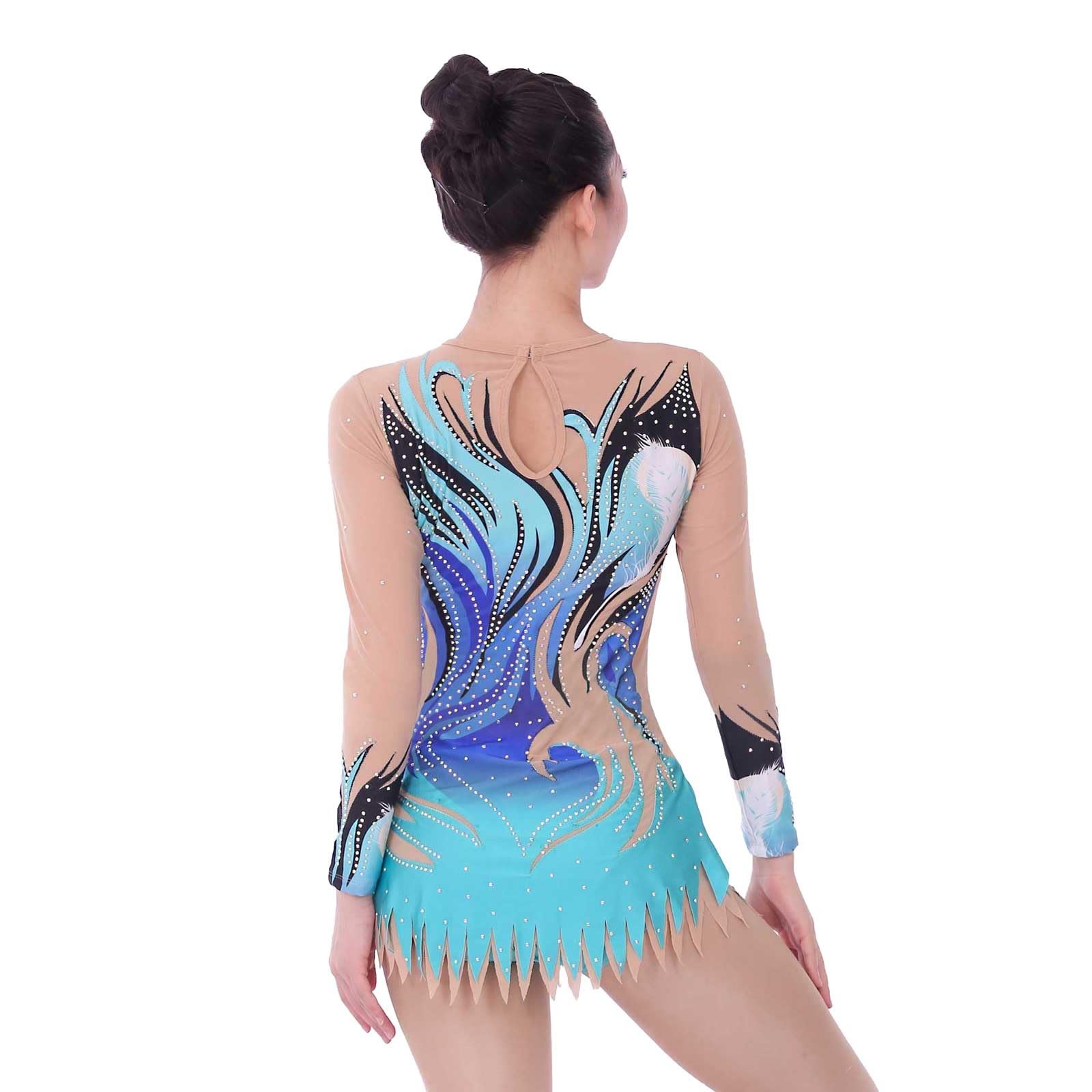 Leotardos De Gimnasia Rítmica for Niñas, Ropa De Gimnasia Brillante Transpirable De Manga Larga for Competición