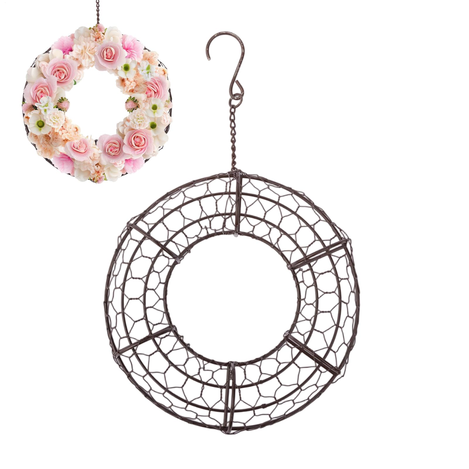 Support de fleurs rond en fer mural pour intérieur et balcon