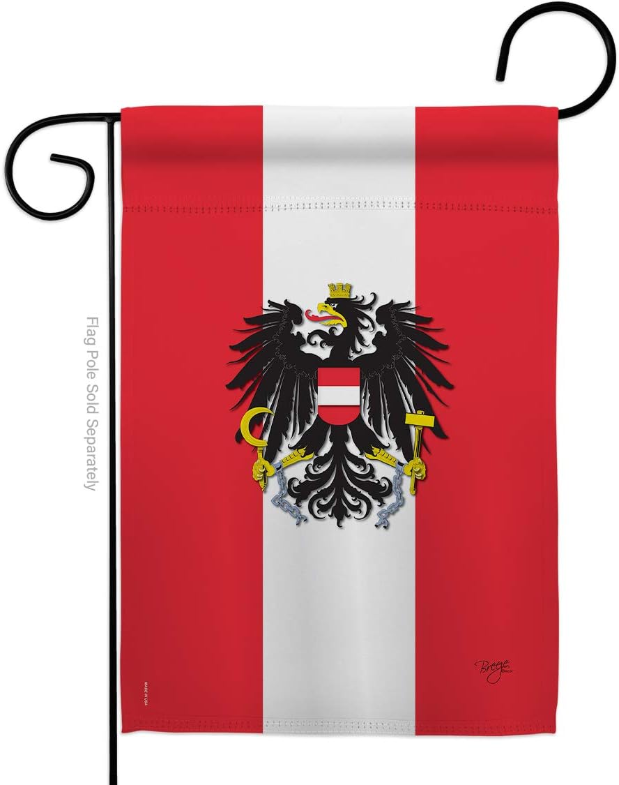 Austria Garden Flag Set Wall Holder Regional Nationality Nation International World Country Particular Area Small Decorative Gift Yard House Banner Made In USA 13 X 18.5