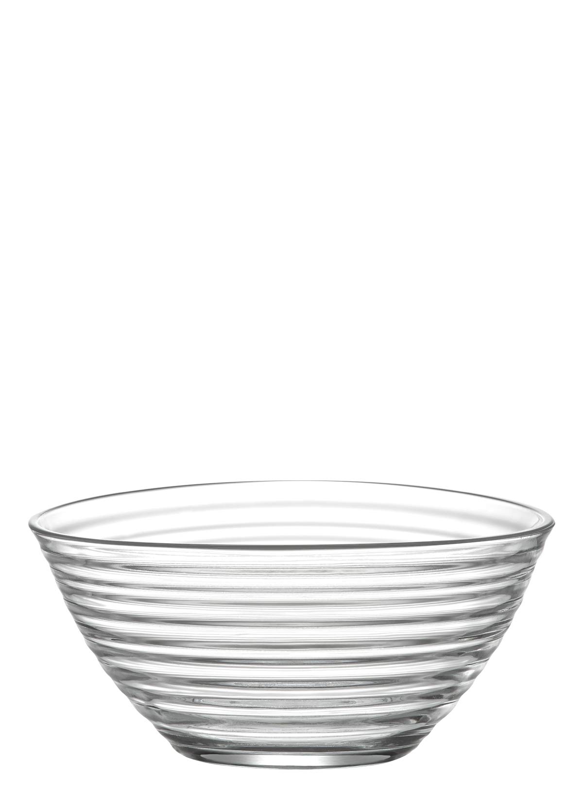 1x Clear 23cm Derin Glass Serving Bowl - Large Kitchen Pasta Salad Fruit Party Platter Food Dip Snack Dishes Set - By LAV