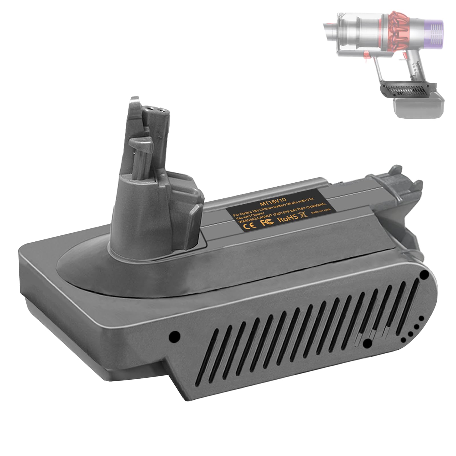 3-in-1 Battery Adapter for Makita Milwaukee Bosch Ryobi Ozito Dewalt to V7  V8 V10 Battery Adapter (No Battery) (Maktia V10)