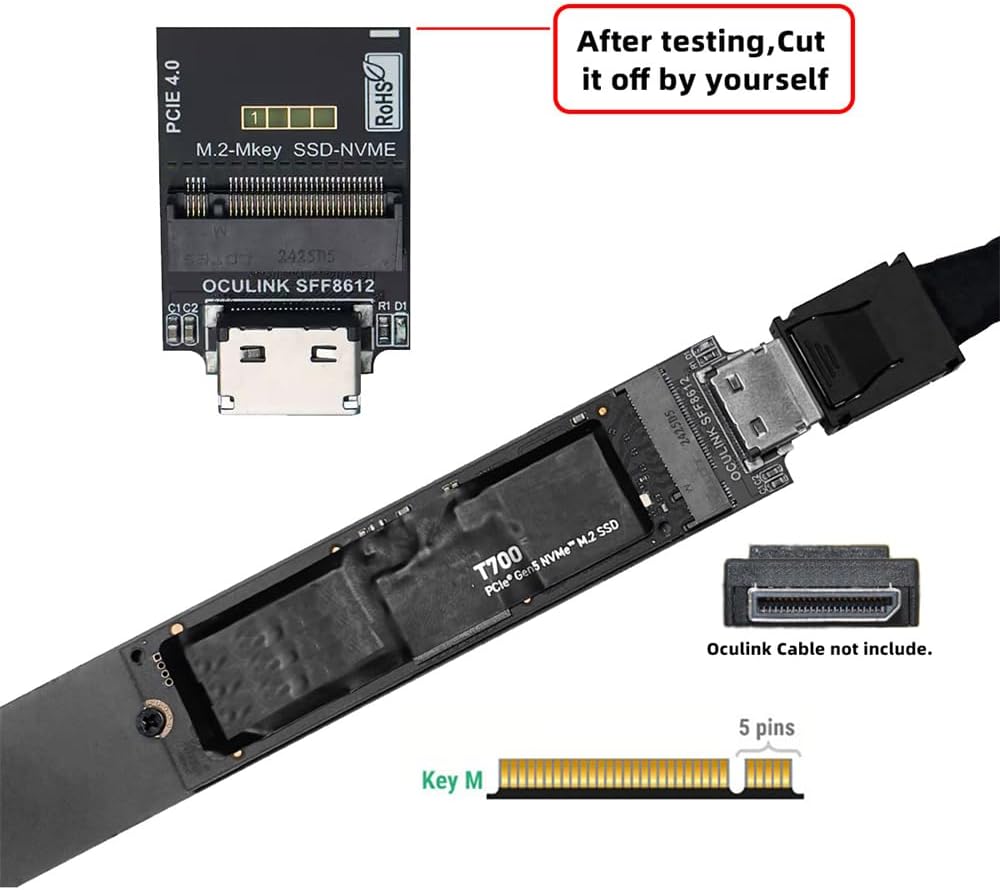 Review do adaptador Oculink SFF-8612 para NVMe M.2 Testado por 7 dias