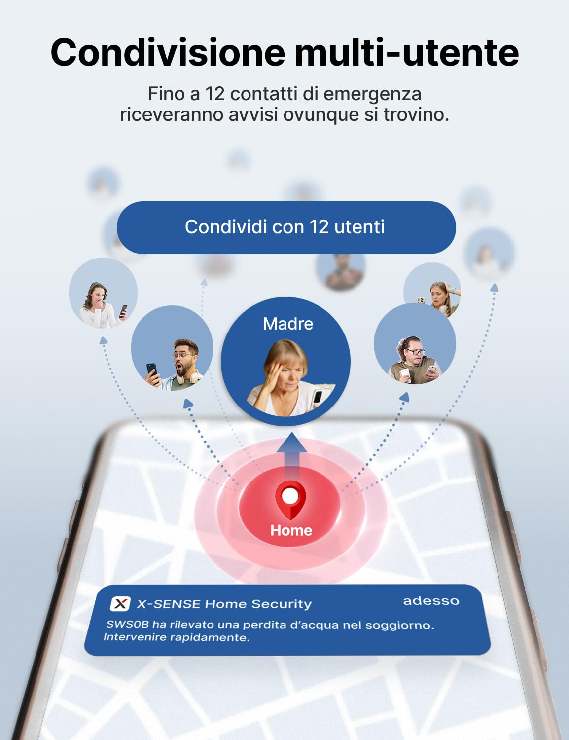 X-SENSE Rilevatore 2-in-1 Acqua e Freddo WiFi: Allarme perdite d‘acqua e gelo per cucina, bagno, cantina. Notifiche App, 110 dB, IP66. Compatibile con App X-SENSE Home Security, SWS0B, 3 Pezzi