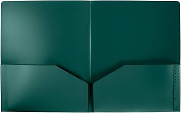 LUXPaper Poly Folders - Heavy Duty Two Pocket Folders for School, Documents, Classrooms, Homeschool Supplies, 0.23 Forest Green Folder - 250 Pack - PF-0913-GN-250