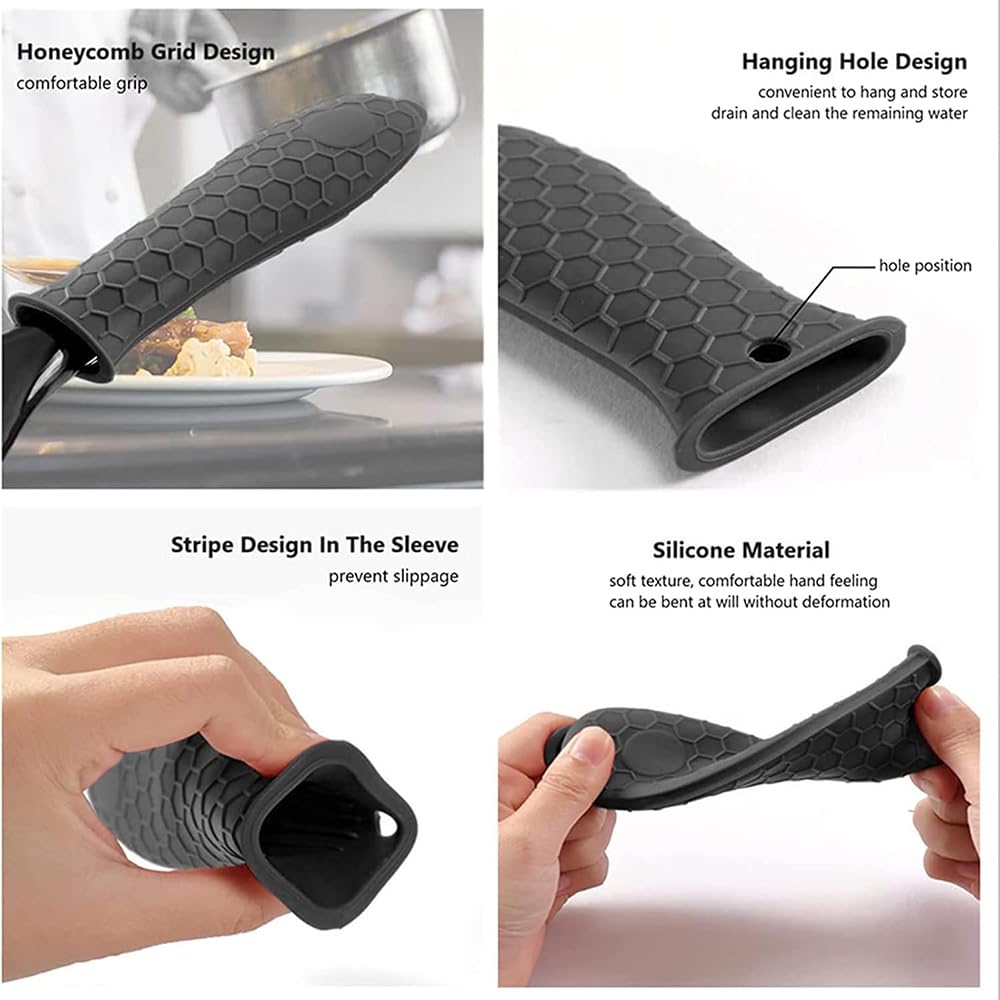 Fapiwen Silicone Cast Iron Handle Covers, 3 Pcs 1