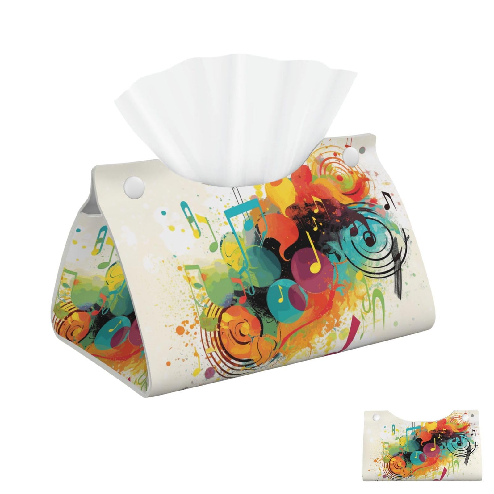 Abstract Music Themed Tissue Box Cover Square Cube Boxes
