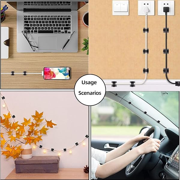 ITUGOU 100 PCS Cable Clips Cord Organizer (Small, Medium,Large),Wire Holder for Cable Management, Outdoor Light Clips Light Hooks for LED String,Car Dash Cam, Extension Cord (Clear) by ITUGOU - Image 7