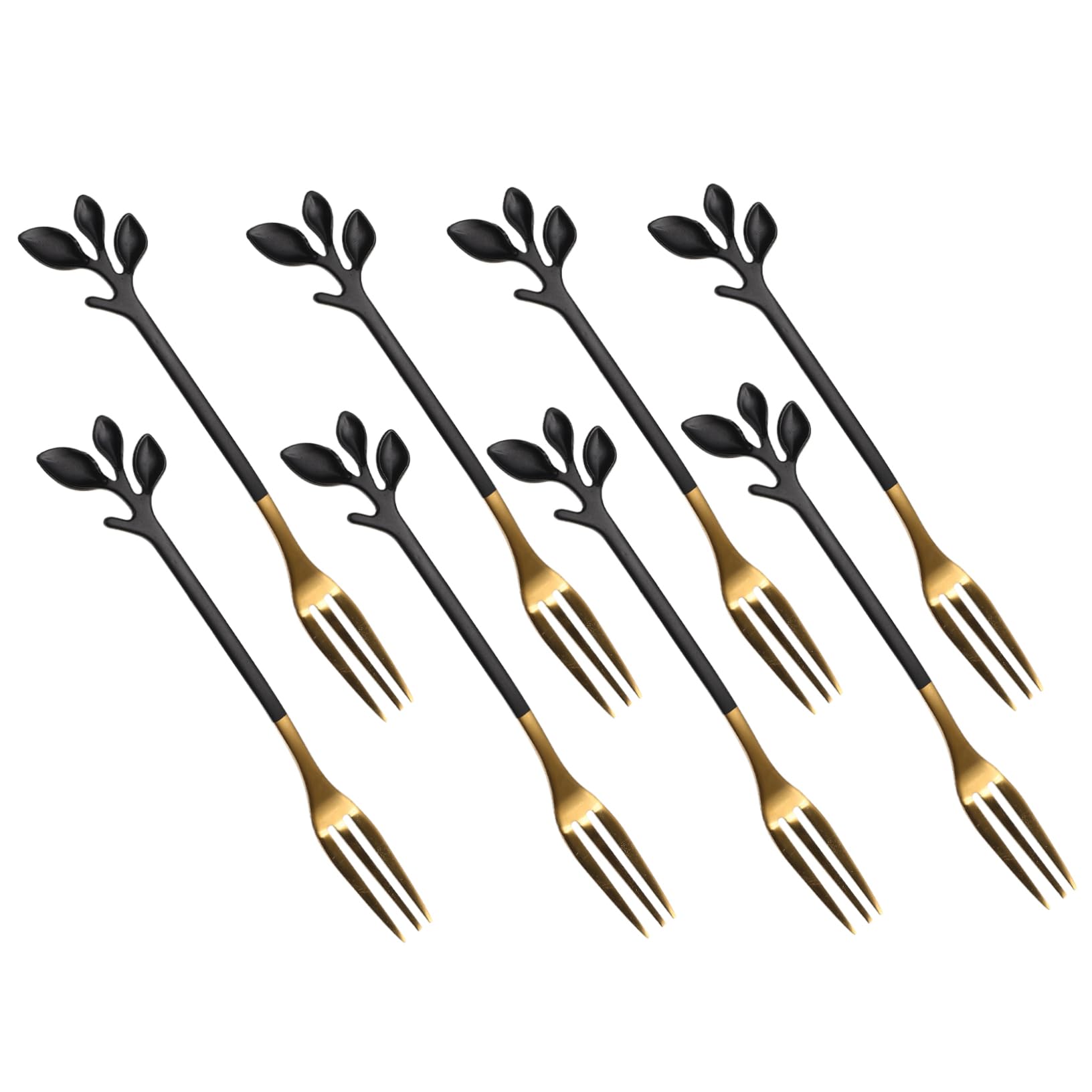 Ciieeo 8Pcs Delicate Metal Fruit Fork Stylish Appetizer Forks for Cake Dessert and Salad for Home Parties and Restaurants Compact and Lightweight Design