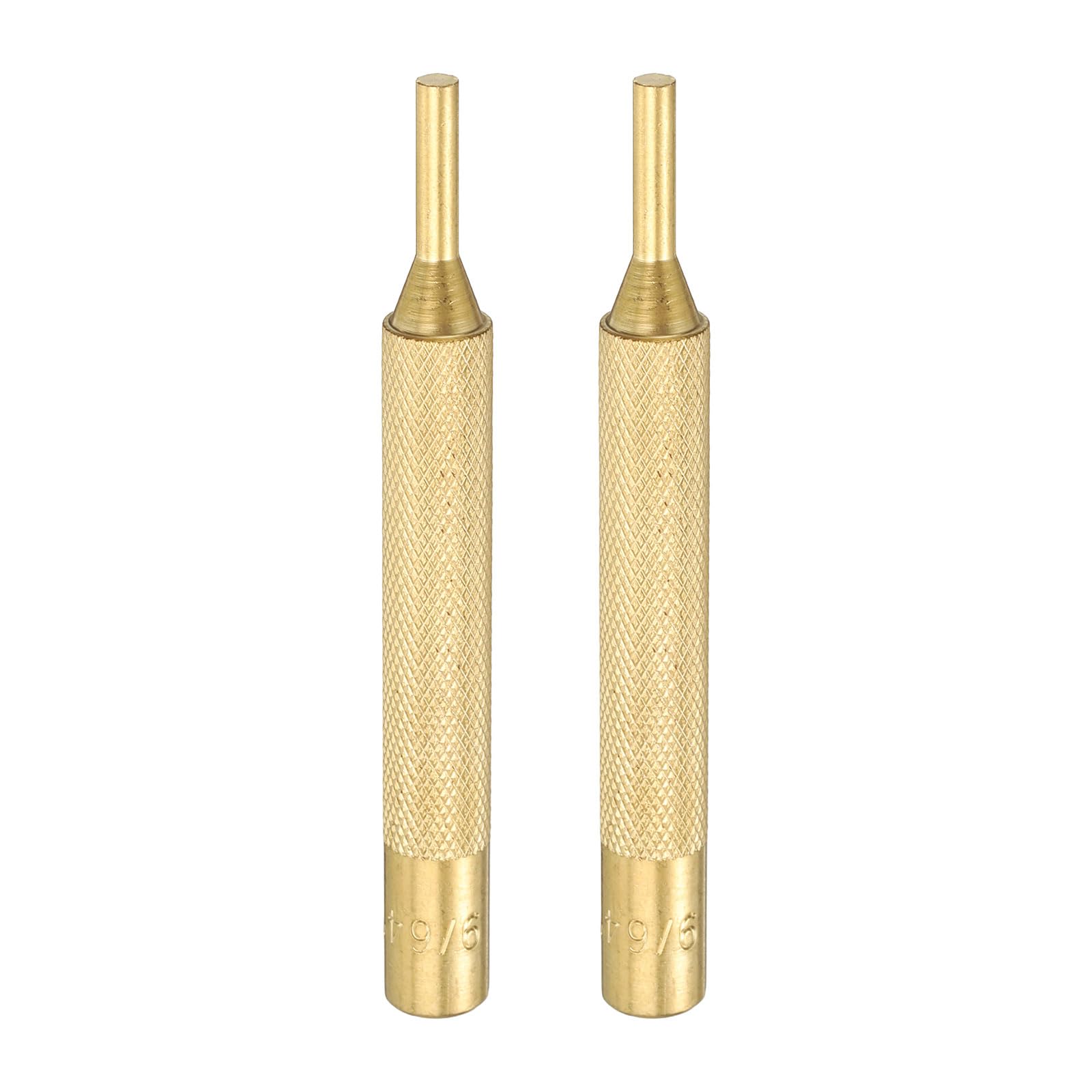 sourcing map 2pcs Brass Punch 9/64" Non-marring Drive Pin Punch No Slip Cylindrical Alignment Punches for Watch Repair Jewelry Craft