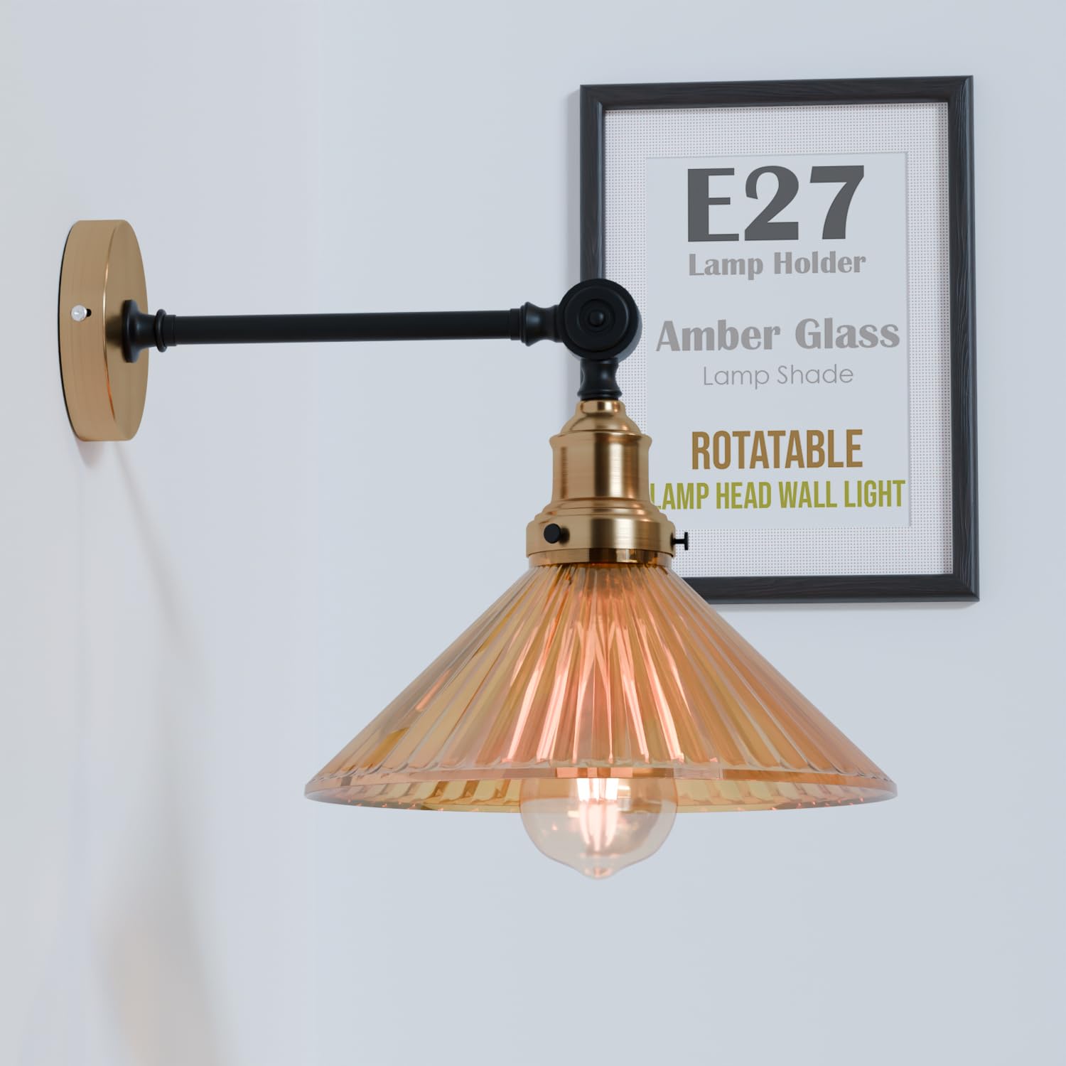 LEDSone Premium Wall Light with Ceramic Lampshade, Industrial Glass Light Fitting โ image 1