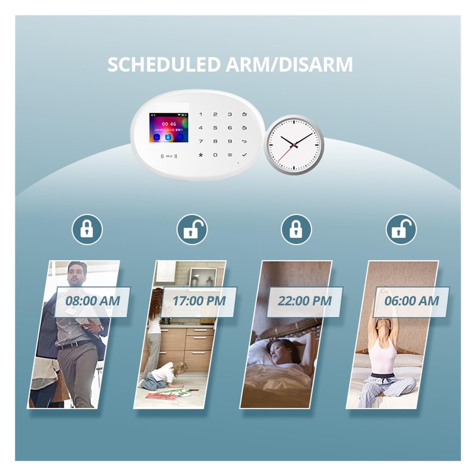 Alarm 4G GSM Tuya Inteligentny Bezprzewodowy System Alarmowy Obsługuje Włamywacz RFID Czujnik Ruchu Kamera IP Do domu i garażu(KIT 2)