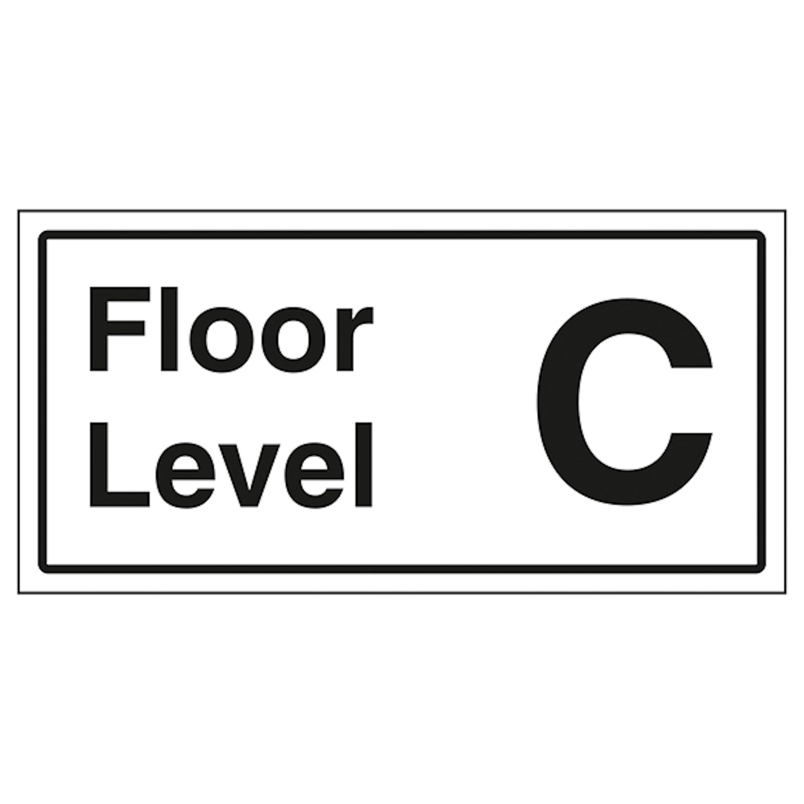 V Safety Floor Level C 300 x 150 mm - 1mm Rigid Plastic Safety Sign