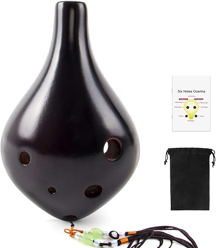 Miniatura 9 de AKLOT - Ocarina de 12 agujeros, Alto C, de cerámica ahumada, con bolsa protectora, libro de canciones para principiantes, para mayores de 15 años