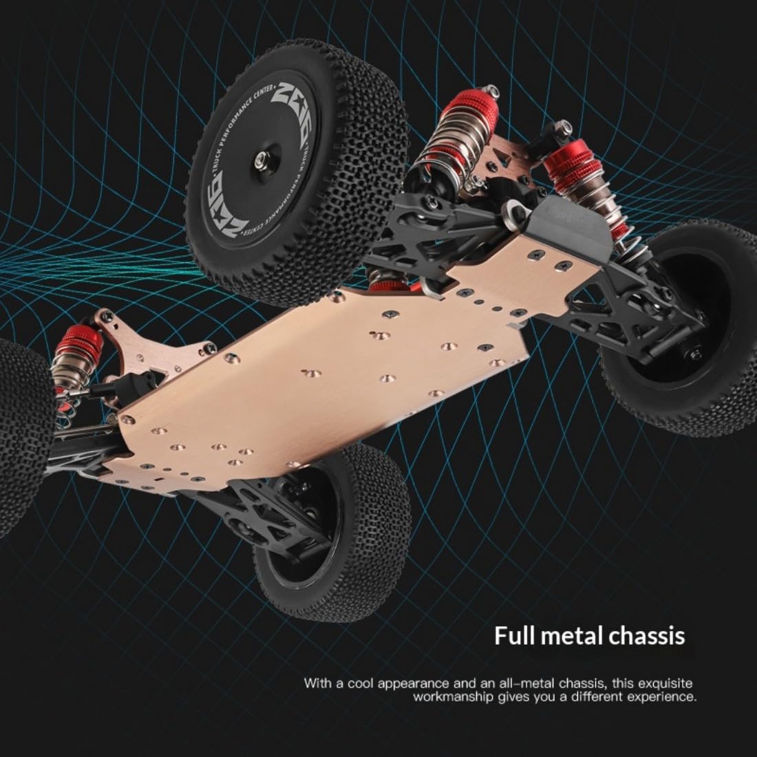 Auto fuoristrada radiocomandata, scala 1:14, 75 km/h, senza spazzole, 4 WD, in alluminio, RTR | Prestazioni ad alta velocità con telaio in alluminio e portata di 100 m