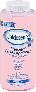 Caldesene Medicated Protecting Powder with Zinc Oxide & Cornstarch, 5 oz (Pack of 4)