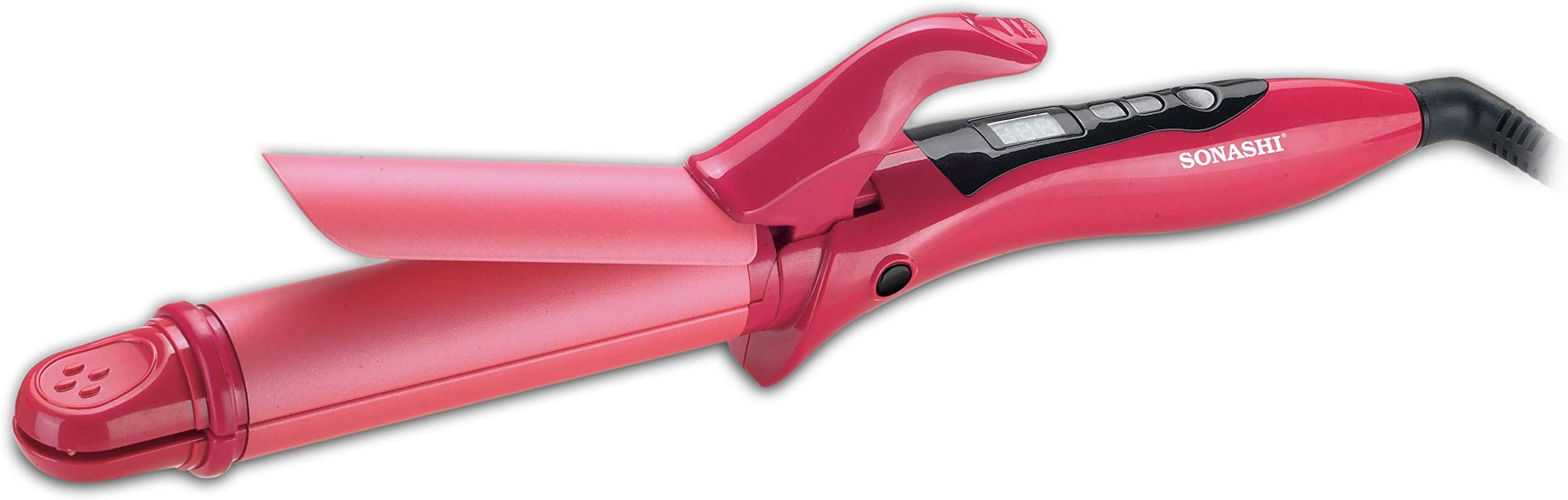 SHC-3005 2-in-1 Hair Curler and Straightener [Pink] Ceramic Coated Barrel, LED Display, 360 Degree Swivel Cord, On Off Switch PTC – 220-240 V/ 50-60 Hz / 45 W | Beauty & Personal Care