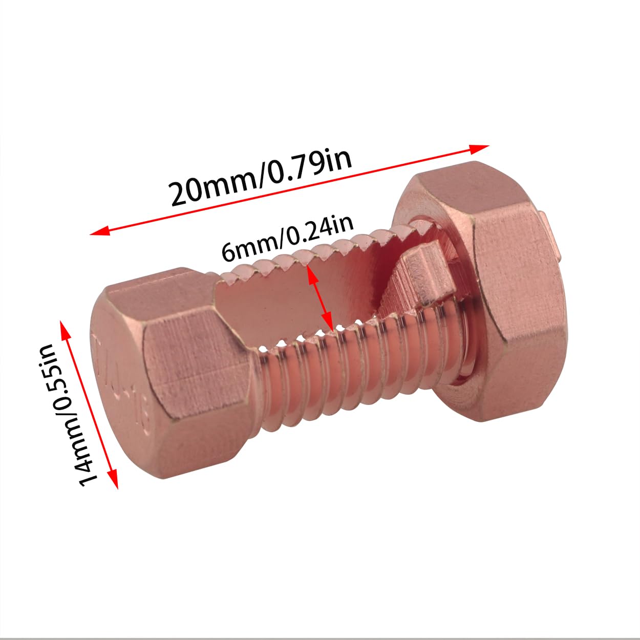 Copper Split Bolt Connectors - 4 Pack -2 Copper Split Bolt Connectors - 4 Pack -2