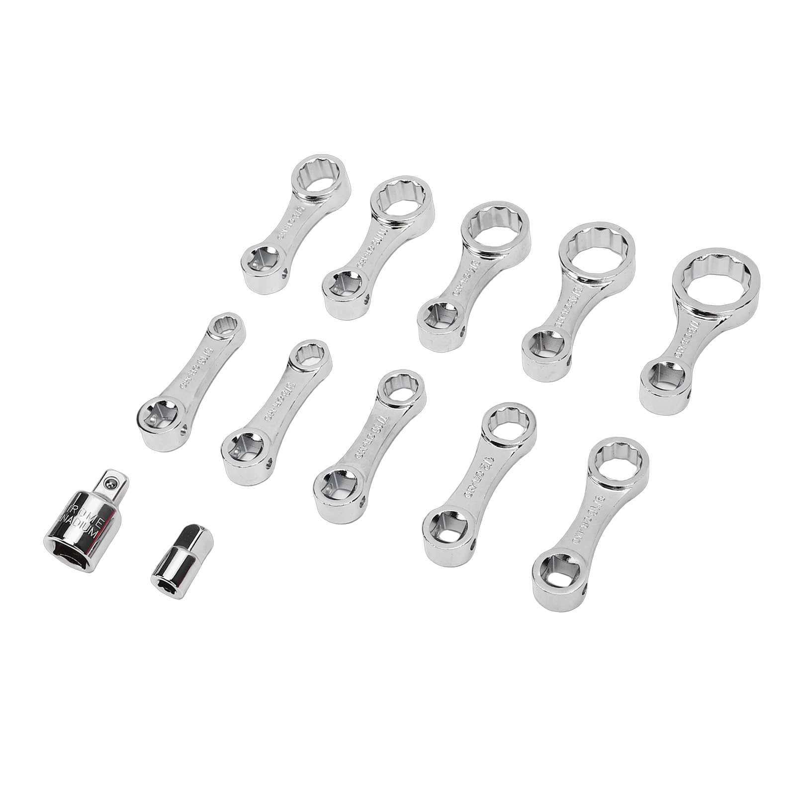 Jeu D'adaptateurs de clé de Torsion 12 Points en Acier au Chrome Vanadium 12 Pièces pour Réparations Automobiles Polyvalentes, Boîte à Outils Portable Incluse pour un Rangement et une