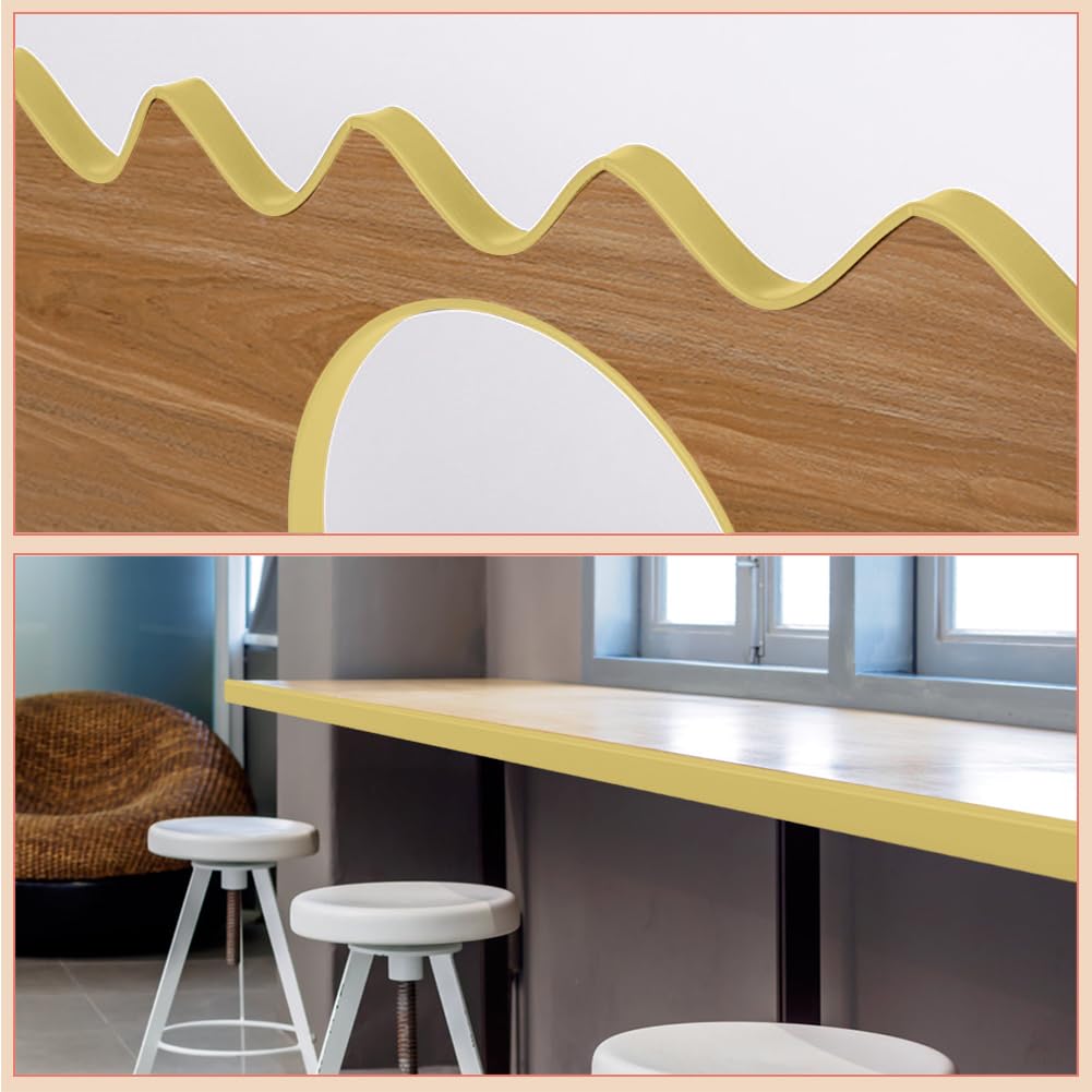 flintronic Bordatura Autoadesiva per Mobili Forma di U, 3m×18mm Nastro Perimetrale Flessibile, Protezione Bordo Desktop Fai-da-te