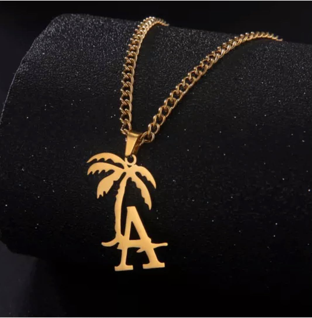 18K Gold Plated Stainless Steel Los Angeles Inspired Palm Tree Pendant Necklace LA City Accessory Durable Material Minimalist Everyday Wear Trendy Unisex Design Gift Idea - Image 5