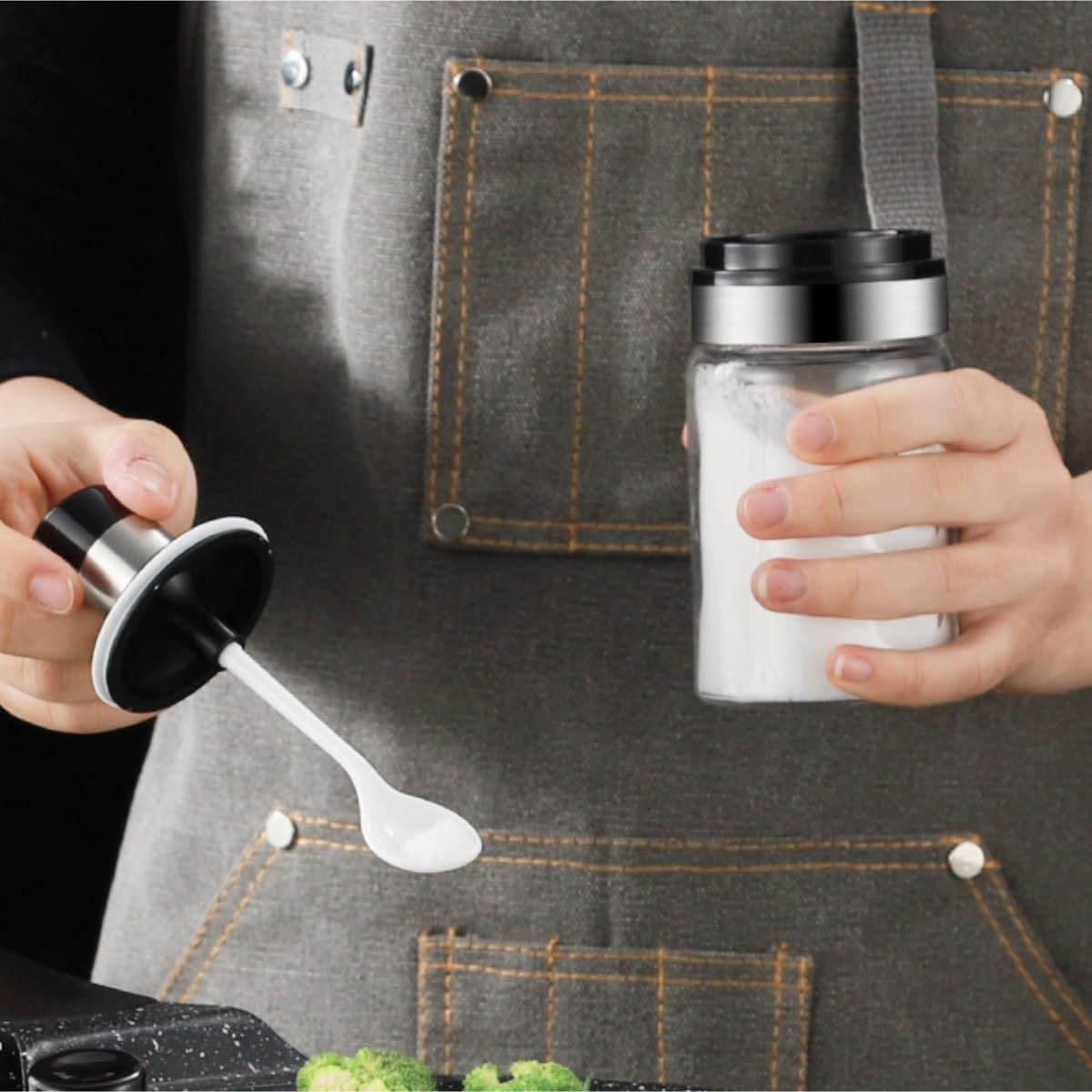 Dispenser per Salsa di Soia Combinazione Di Contenitori For Olio In Vetro, Set Da 3 Pezzi, Contenitore For Salsa Di Soia, Aceto E Sale, Bottiglia For Condimenti Domestici Contenitore Dell'olio