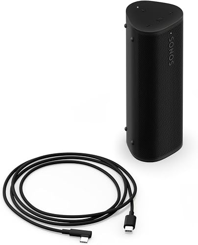 Sonos Roam 2 | Lightweight Portable Waterpoof Speaker with Bluetooth, WiFi, 10 hour battery life and Voice Control for Home and Outdoor Use - Black - 2