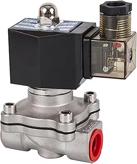DN15 to 50,Normally Closed Solenoid Valve AC 110V 220V 380V 24V,DC 12V 24V 1Pcs (Size : 1-1/4inch, Color : AC 220V_80 Celsius)
