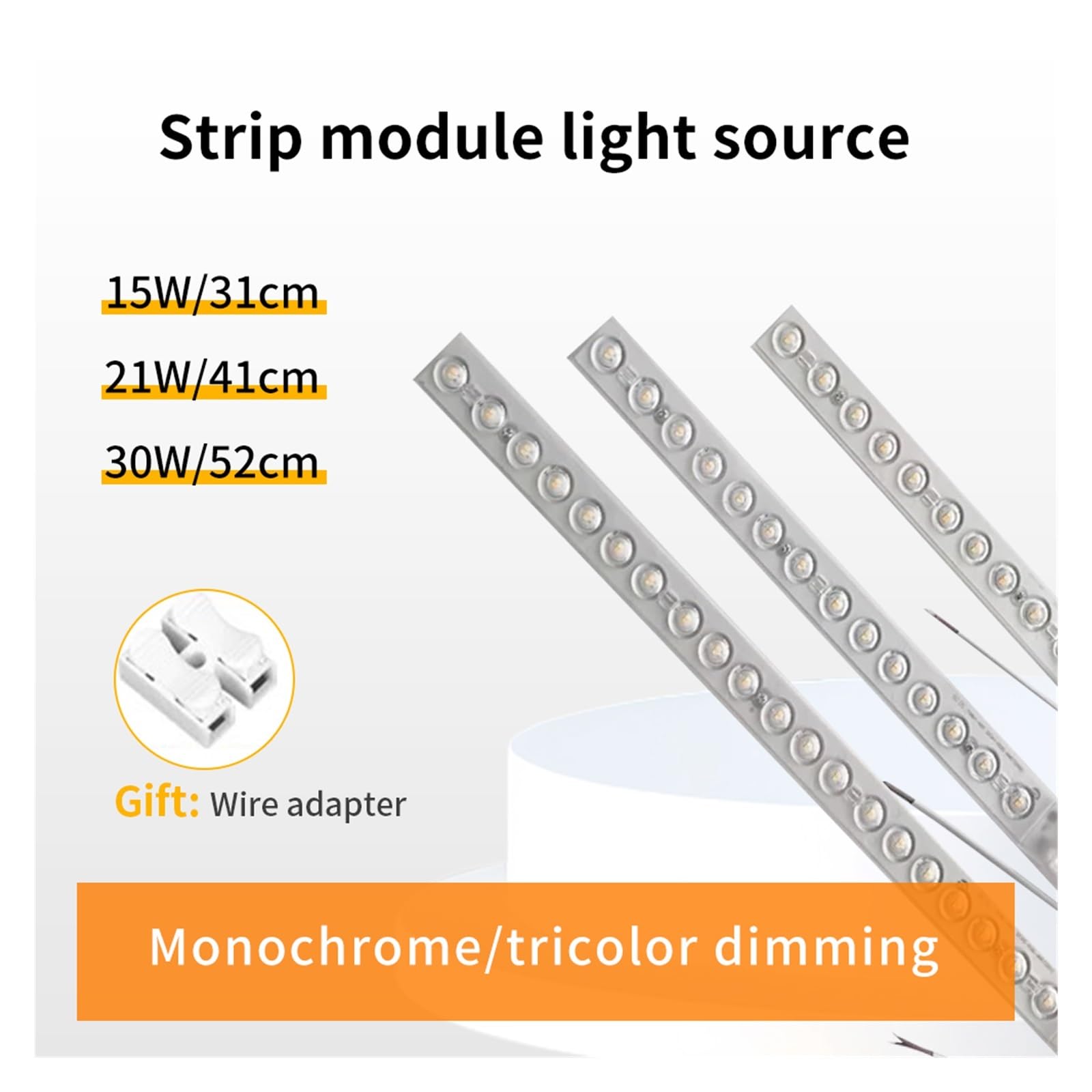 LED-Modulleiste, 220 V, Deckenleuchte, LED-Panel, 15 W, 21 W, 30 W, Ersatz mit 15 cm, 41 cm, 52 cm(Two-Color 52CM 30W,10cps)