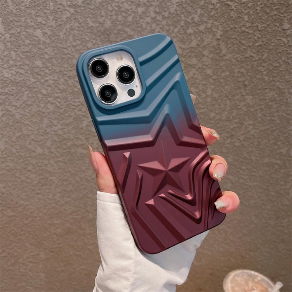 Coque iPhone 13 Pro Max cadeau mignon étoile 3D dégradé pastel