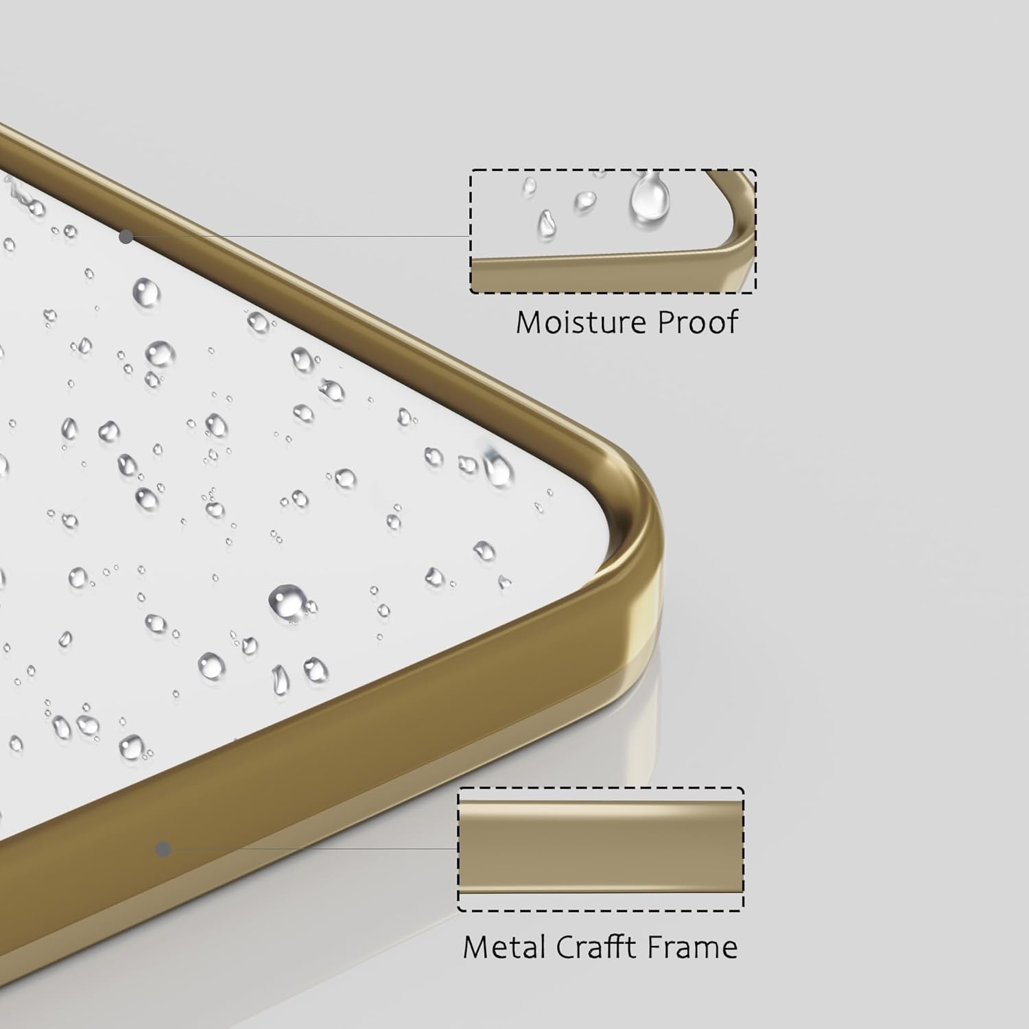 Gold Bathroom Vanity Mirror for Wall, 20x28 Inch Rectangle Framed Wall Mounted Mirrors, Hangs Horizontally or Vertically