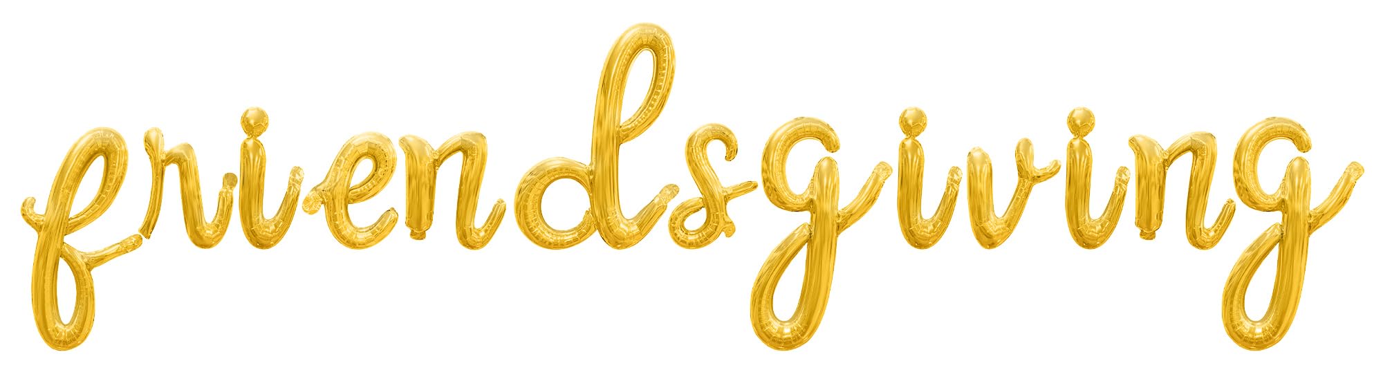 Cursive Script Letter Balloons - FRIENDSGIVING 16" Inch Alphabet Letters Foil Mylar Balloon Friendsgiving Party Banner (Gold)